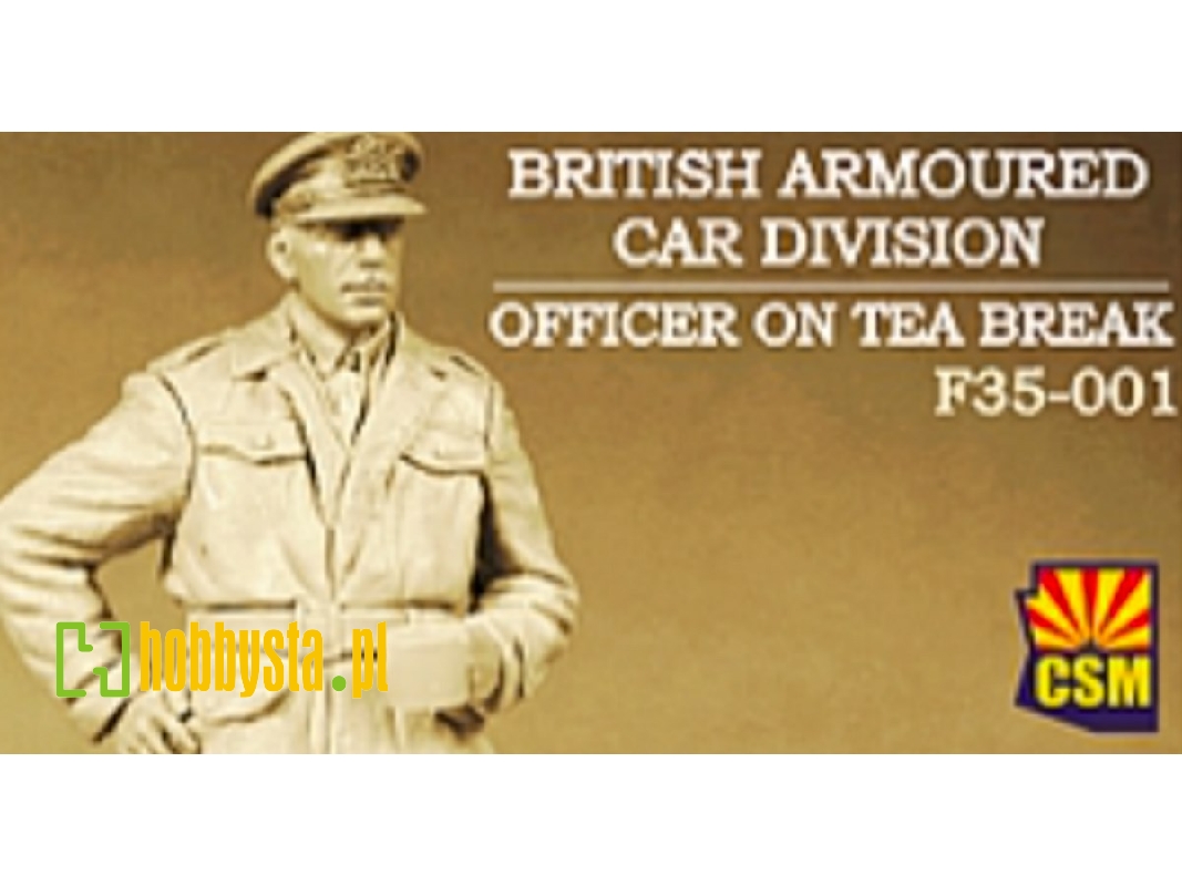British Armoured Car Division Officer On Tea Break - zdjęcie 1 British Armoured Car Division Officer On Tea Break - zdjęcie 1
