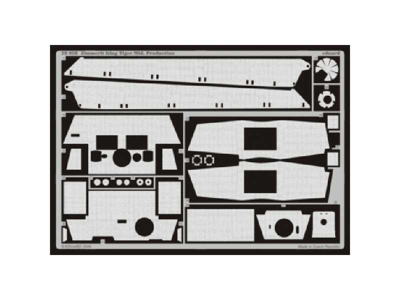Zimmerit King Tiger Mid. Production 1/48 - Tamiya - blaszki - zdjęcie 1 Zimmerit King Tiger Mid. Production 1/48 - Tamiya - blaszki - zdjęcie 1