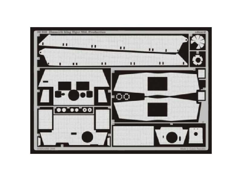  Zimmerit King Tiger Mid.  Production 1/48 - Tamiya - blaszki - zdjęcie 1