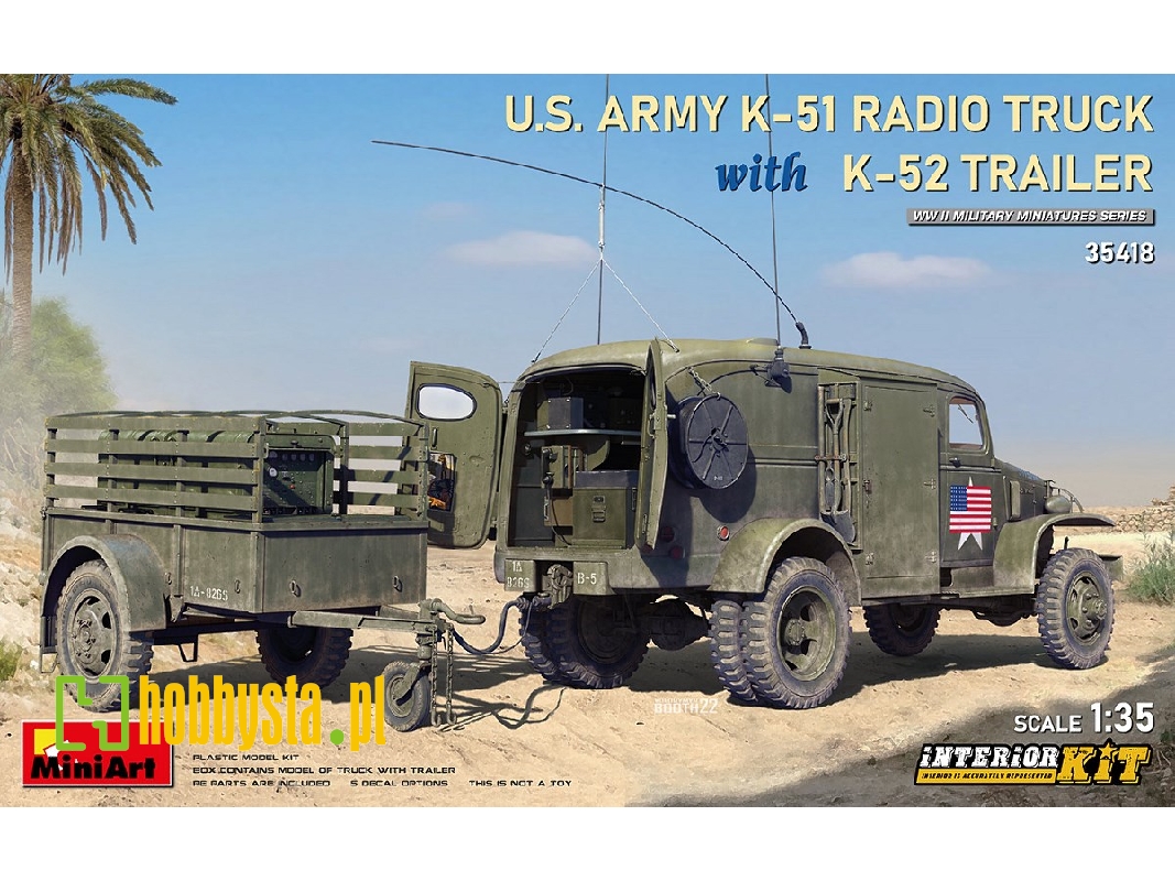 Us Army K-51 Radio Truck With K-52 Trailer. Interior Kit - zdjęcie 1