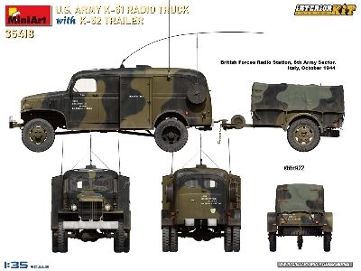Us Army K-51 Radio Truck With K-52 Trailer. Interior Kit - zdjęcie 11