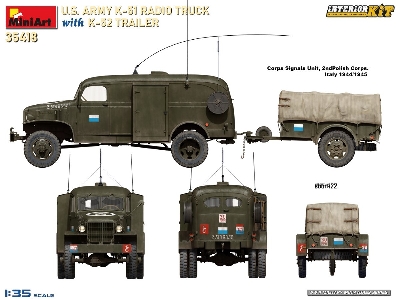 Us Army K-51 Radio Truck With K-52 Trailer. Interior Kit - zdjęcie 12