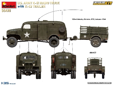 Us Army K-51 Radio Truck With K-52 Trailer. Interior Kit - zdjęcie 14