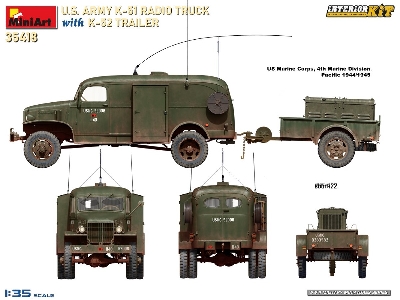 Us Army K-51 Radio Truck With K-52 Trailer. Interior Kit - zdjęcie 15