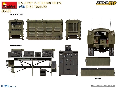 Us Army K-51 Radio Truck With K-52 Trailer. Interior Kit - zdjęcie 16