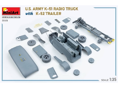Us Army K-51 Radio Truck With K-52 Trailer. Interior Kit - zdjęcie 18