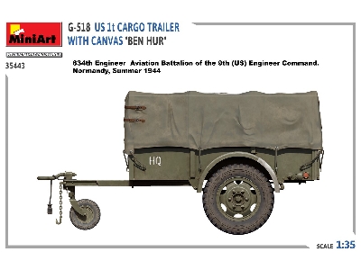 G-518 Us 1t Cargo Trailer With Canvas &#8220;ben Hur" - zdjęcie 3