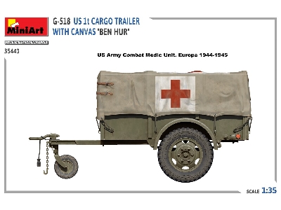 G-518 Us 1t Cargo Trailer With Canvas &#8220;ben Hur" - zdjęcie 5