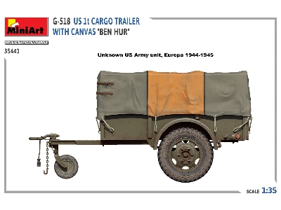 G-518 Us 1t Cargo Trailer With Canvas &#8220;ben Hur" - zdjęcie 6