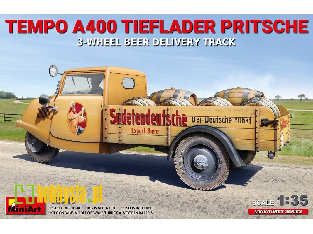 Tempo A400 Tieflader Pritsche 3-wheel Beer Delivery Truck - zdjęcie 1 Tempo A400 Tieflader Pritsche 3-wheel Beer Delivery Truck - zdjęcie 1