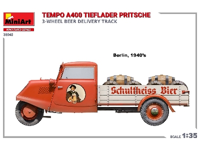 Tempo A400 Tieflader Pritsche 3-wheel Beer Delivery Truck - zdjęcie 3