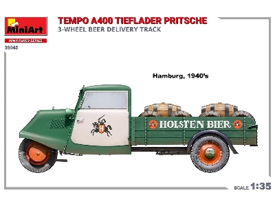 Tempo A400 Tieflader Pritsche 3-wheel Beer Delivery Truck - zdjęcie 4
