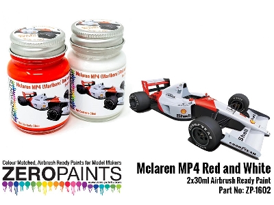 1602 - Mclaren Mp4 (Marlboro) Red And White Paint Set - zdjęcie 1