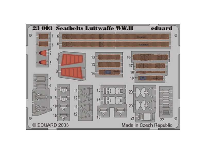 Seatbelts Luftwaffe WWII 1/24 - blaszki - zdjęcie 1 Seatbelts Luftwaffe WWII 1/24 - blaszki - zdjęcie 1