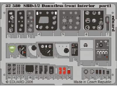  SBD-1/2 front interior 1/32 - Trumpeter - blaszki - zdjęcie 1