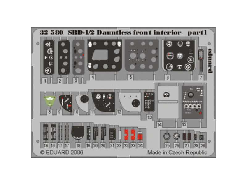 SBD-1/2 front interior 1/32 - Trumpeter - blaszki - zdjęcie 1 SBD-1/2 front interior 1/32 - Trumpeter - blaszki - zdjęcie 1