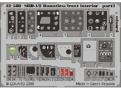  SBD-1/2 front interior 1/32 - Trumpeter - blaszki - zdjęcie 2