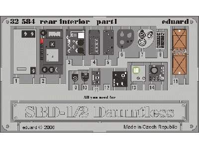  SBD-1/2 rear interior 1/32 - Trumpeter - blaszki - zdjęcie 2