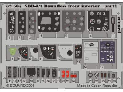  SBD-3/4 front interior 1/32 - Trumpeter - blaszki - zdjęcie 1