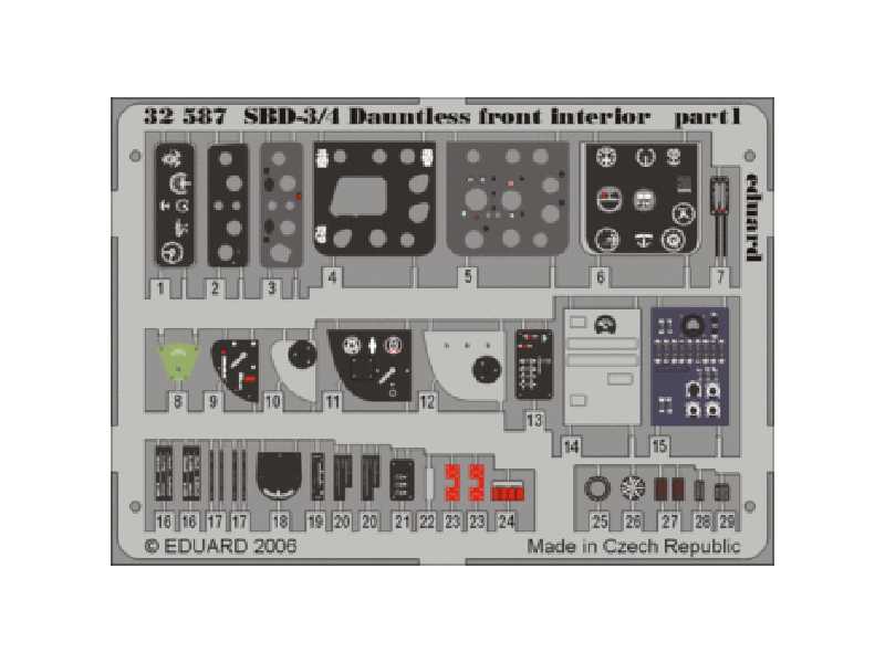  SBD-3/4 front interior 1/32 - Trumpeter - blaszki - zdjęcie 1