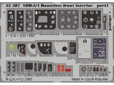  SBD-3/4 front interior 1/32 - Trumpeter - blaszki - zdjęcie 2