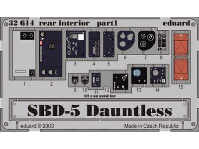  SBD-5 rear interior S. A. 1/32 - Trumpeter - blaszki - zdjęcie 1