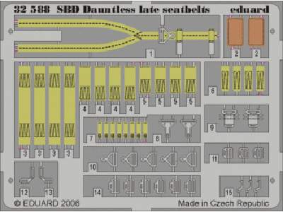  SBD late seatbelts 1/32 - Trumpeter - blaszki - zdjęcie 1