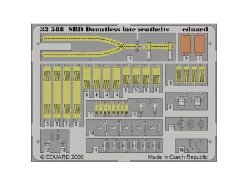  SBD late seatbelts 1/32 - Trumpeter - blaszki - zdjęcie 1