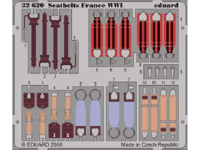  Seatbelts France WWI 1/32 - blaszki - zdjęcie 1