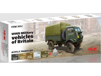 Acrylic Paints Set For WWII Military Vehicles Of Britain - zdjęcie 1