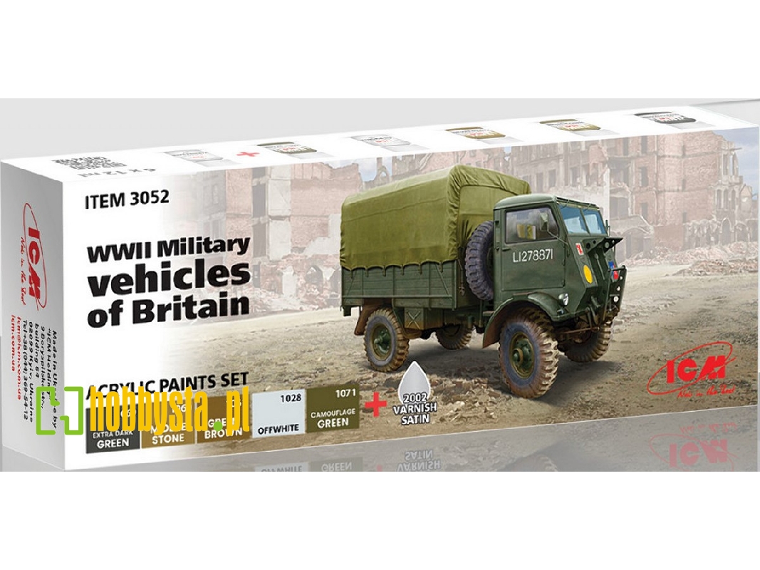 Acrylic Paints Set For WWII Military Vehicles Of Britain - zdjęcie 1 Acrylic Paints Set For WWII Military Vehicles Of Britain - zdjęcie 1