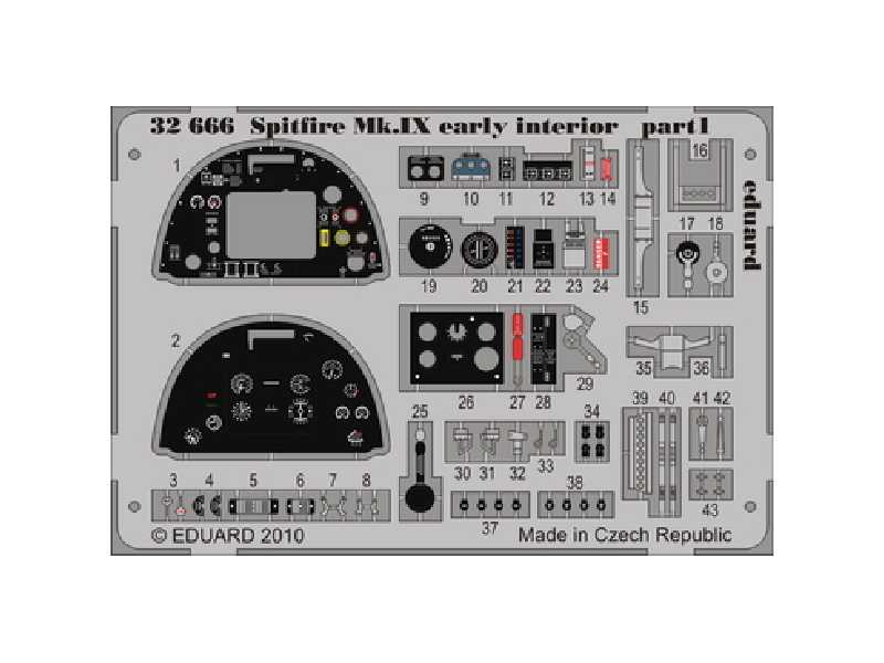 Spitfire Mk. IX early interior S. A. 1/32 - Tamiya - blaszki - zdjęcie 1 Spitfire Mk. IX early interior S. A. 1/32 - Tamiya - blaszki - zdjęcie 1