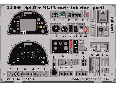  Spitfire Mk. IX early interior S. A. 1/32 - Tamiya - blaszki - zdjęcie 2