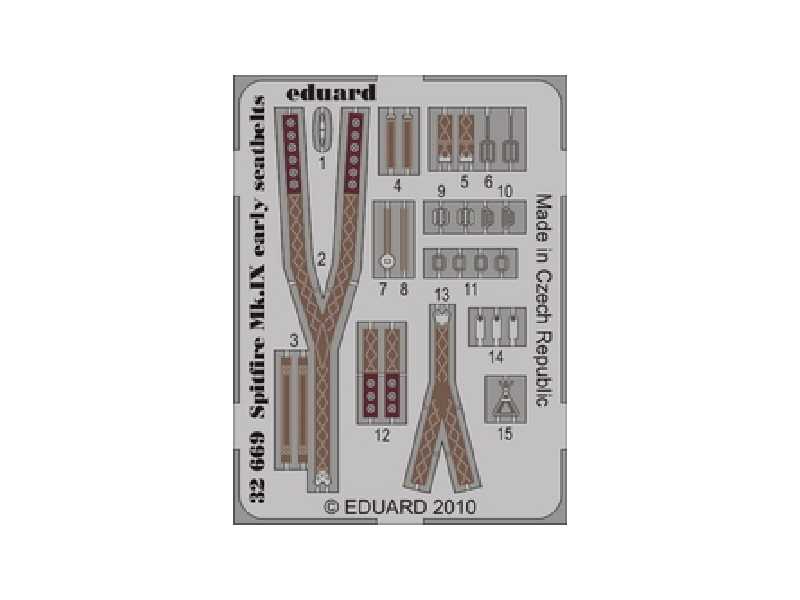  Spitfire Mk. IX early seatbelts 1/32 - Tamiya - blaszki - zdjęcie 1