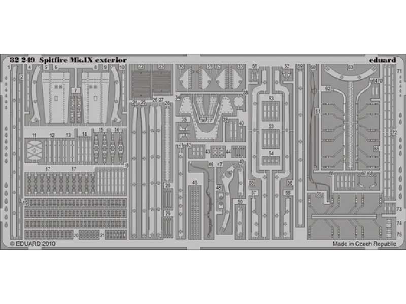 Spitfire Mk. IX exterior 1/32 - Tamiya - blaszki - zdjęcie 1 Spitfire Mk. IX exterior 1/32 - Tamiya - blaszki - zdjęcie 1