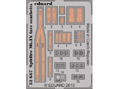  Spitfire Mk. IX late seatbelts 1/32 - Tamiya - blaszki - zdjęcie 1