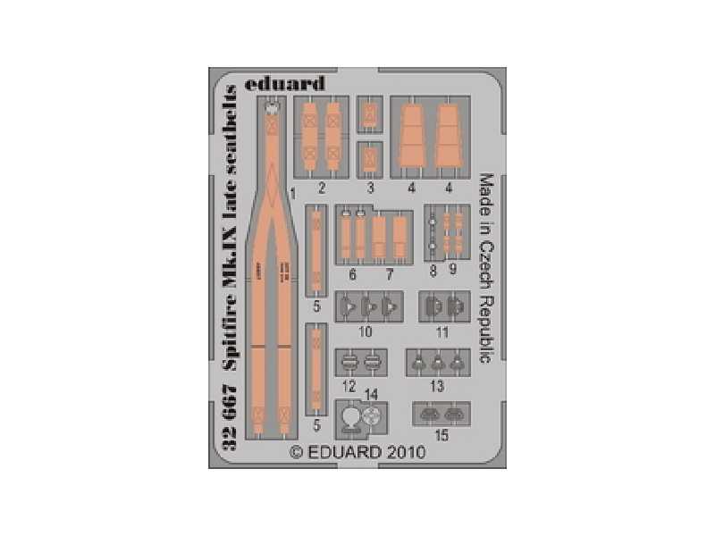  Spitfire Mk. IX late seatbelts 1/32 - Tamiya - blaszki - zdjęcie 1