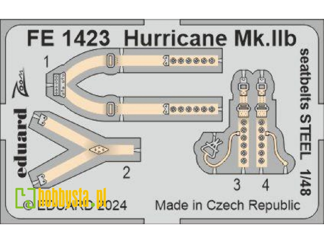 Hurricane Mk. IIb seatbelts STEEL 1/48 - ARMA HOBBY - zdjęcie 1 Hurricane Mk. IIb seatbelts STEEL 1/48 - ARMA HOBBY - zdjęcie 1