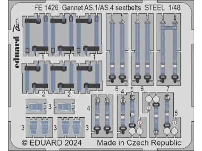 Gannet AS.1/ AS.4 seatbelts STEEL 1/48 - AIRFIX - zdjęcie 1