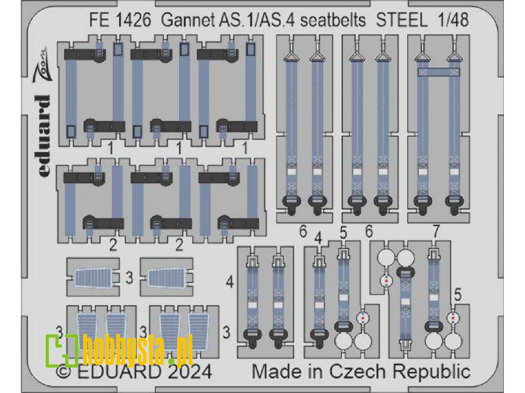 Gannet AS.1/ AS.4 seatbelts STEEL 1/48 - AIRFIX - zdjęcie 1