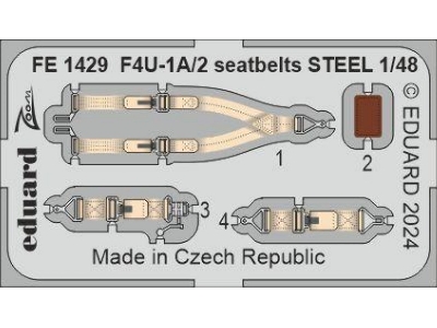 F4U-1A/2 seatbelts STEEL 1/48 - MAGIC FACTORY - zdjęcie 1