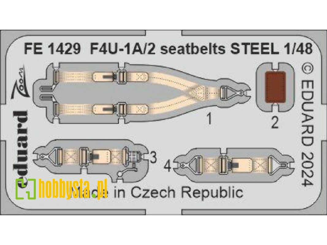 F4U-1A/2 seatbelts STEEL 1/48 - MAGIC FACTORY - zdjęcie 1