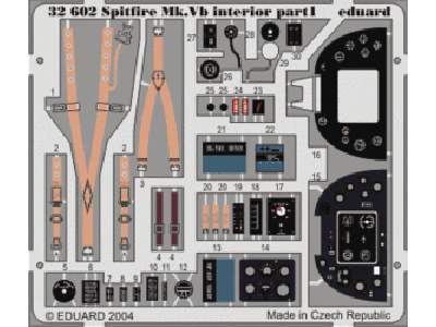  Spitfire Mk.  Vb interior S. A. 1/32 - Hasegawa - blaszki - zdjęcie 1