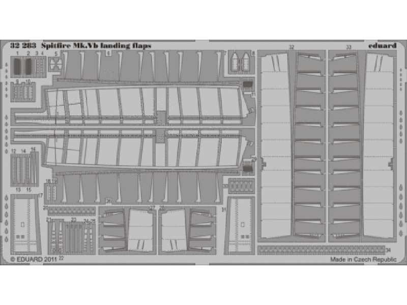 Spitfire Mk. Vb landing flaps 1/32 - Hobby Boss - blaszki - zdjęcie 1 Spitfire Mk. Vb landing flaps 1/32 - Hobby Boss - blaszki - zdjęcie 1