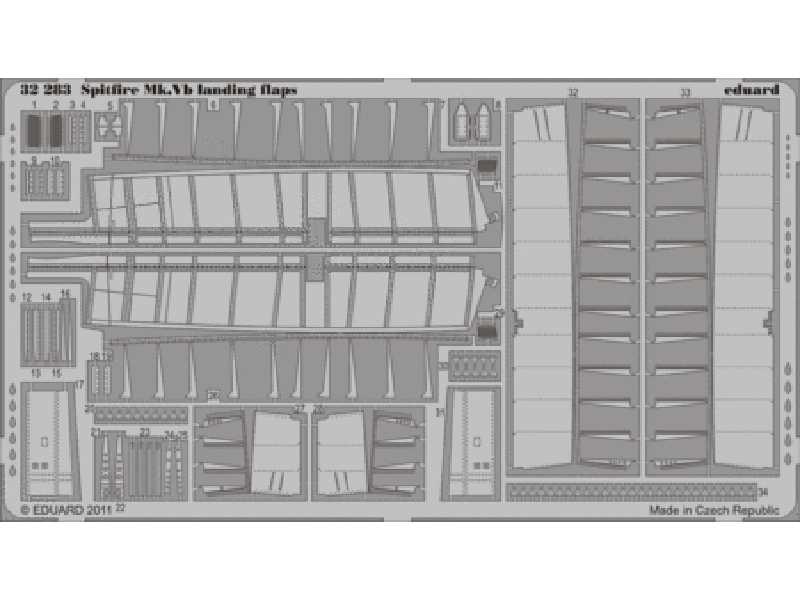  Spitfire Mk. Vb landing flaps 1/32 - Hobby Boss - blaszki - zdjęcie 1