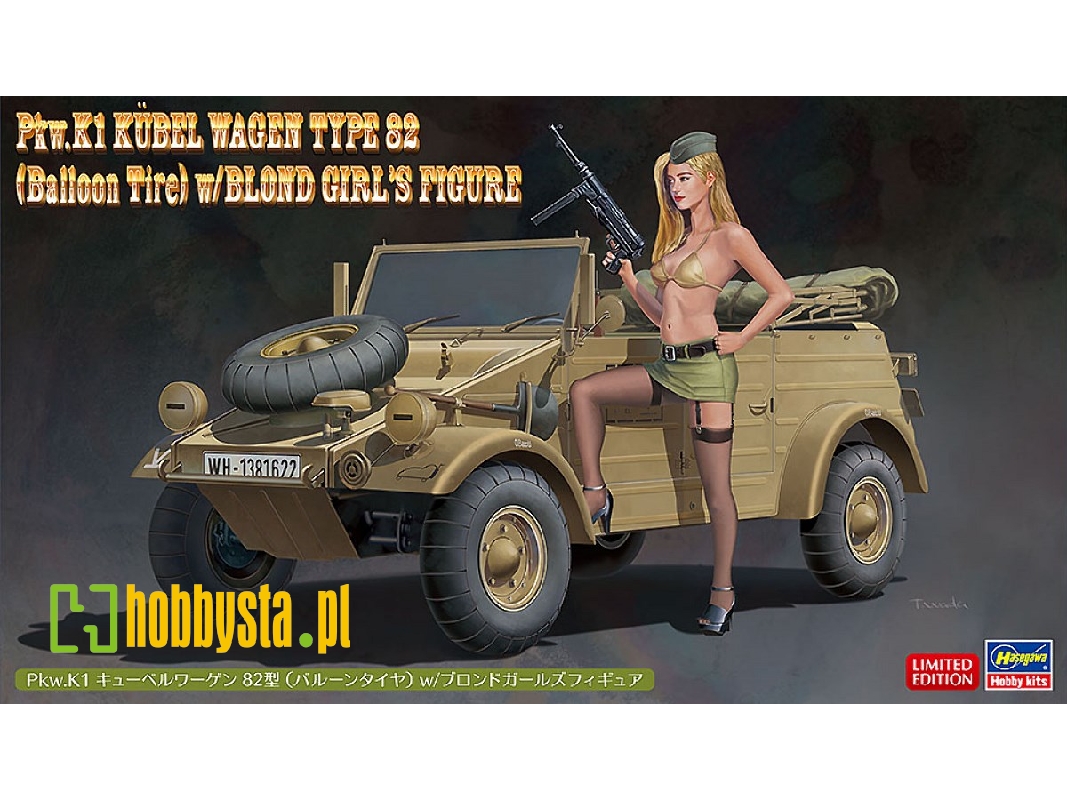 52273 Pkw.K1 Kübelwagen Type 82 (Balloon Tire) W/Blonde Girl's Figure - zdjęcie 1