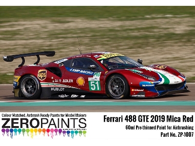 1007 - 2019 Ferrari 488 Gte (Af Corse) Mica Red Paint - zdjęcie 2