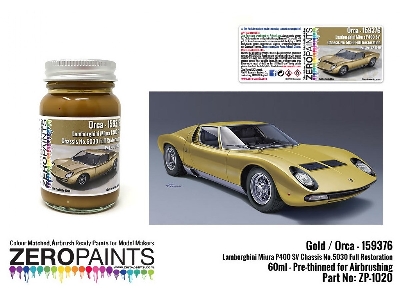 1020 Lamborghini Miura P400 Sv Full Restoration Orca (Gold) Matt - zdjęcie 1