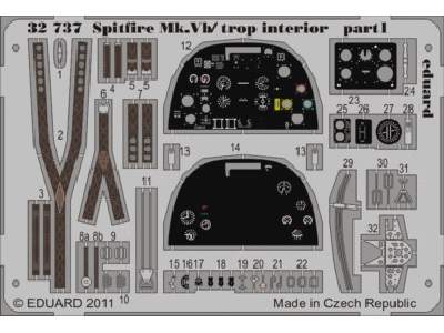  Spitfire Mk. Vb/  trop interior S. A. 1/32 - Hobby Boss - blasz - zdjęcie 1