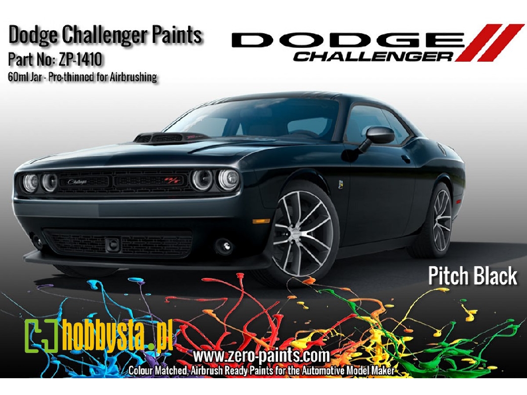 1410-pitch Dodge Challenger Paints - Pitch Black - zdjęcie 1